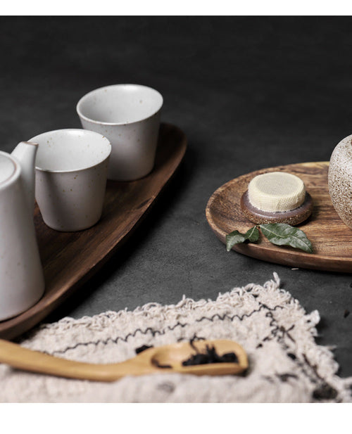 Load image into Gallery viewer, Walnut Snack Plate Plate Sushi Plate Irregular Tea Plate Fruit Plate
