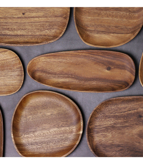 Walnut Snack Plate Plate Sushi Plate Irregular Tea Plate Fruit Plate