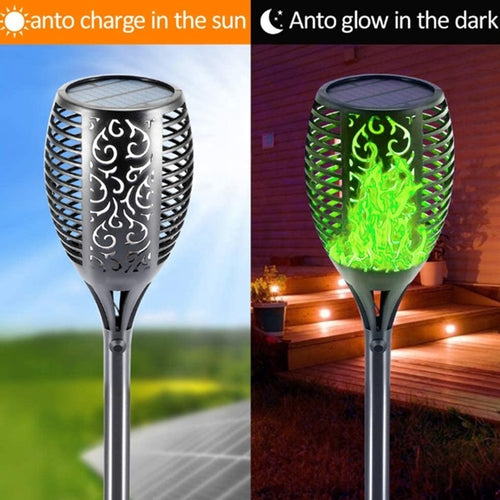 Load image into Gallery viewer, 2 Pcs Solar Lights Outdoor Solar 12 Led Torch Flickering Flame Lights
