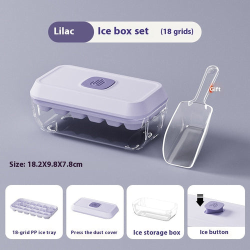 32 Grid Silicone Ice Cube Tray Mould With Lid Shovel Storage Box