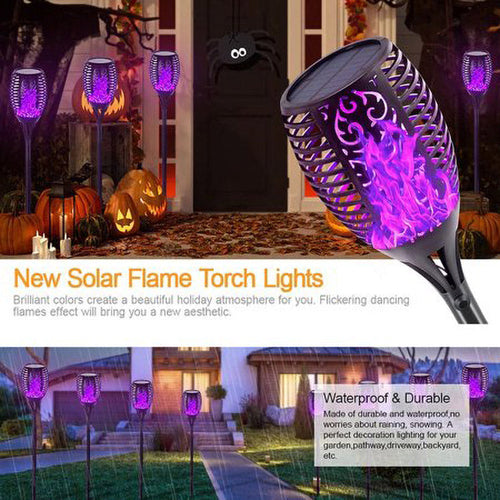 Load image into Gallery viewer, 2 Pcs Solar Lights Outdoor Solar 12 Led Torch Flickering Flame Lights
