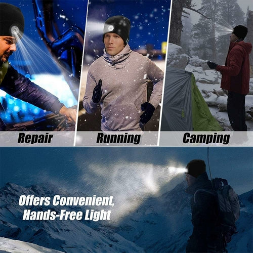 Load image into Gallery viewer, Wireless Bluetooth LED Hat with Music Speakers Light Winter Gift
