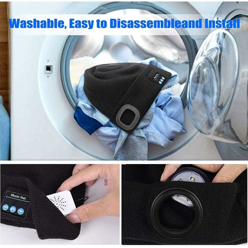 Load image into Gallery viewer, Wireless Bluetooth LED Hat with Music Speakers Light Winter Gift
