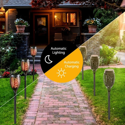 Load image into Gallery viewer, 2 Pcs Solar Lights Outdoor Solar 12 Led Torch Flickering Flame Lights
