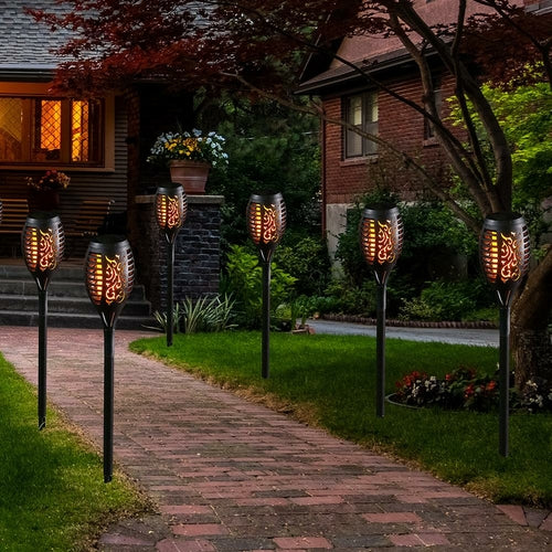 Load image into Gallery viewer, 2 Pcs Solar Lights Outdoor Solar 12 Led Torch Flickering Flame Lights
