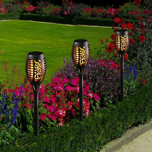 Load image into Gallery viewer, 2 Pcs Solar Lights Outdoor Solar 12 Led Torch Flickering Flame Lights
