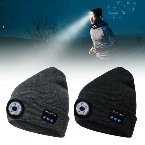 Load image into Gallery viewer, Wireless Bluetooth LED Hat with Music Speakers Light Winter Gift
