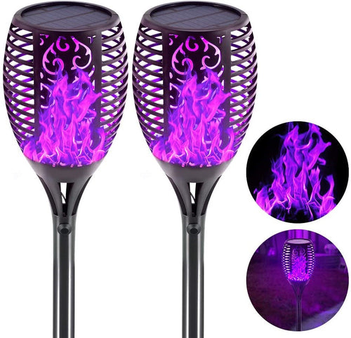 Load image into Gallery viewer, 2 Pcs Solar Lights Outdoor Solar 12 Led Torch Flickering Flame Lights
