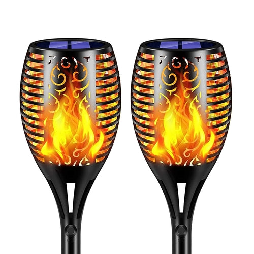 Load image into Gallery viewer, 2 Pcs Solar Lights Outdoor Solar 12 Led Torch Flickering Flame Lights
