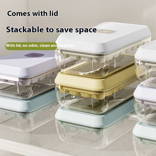 32 Grid Silicone Ice Cube Tray Mould With Lid Shovel Storage Box