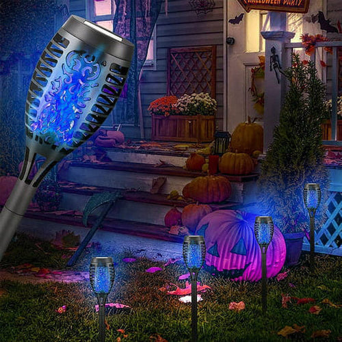 Load image into Gallery viewer, 2 Pcs Solar Lights Outdoor Solar 12 Led Torch Flickering Flame Lights
