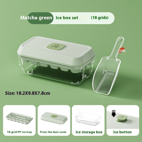 32 Grid Silicone Ice Cube Tray Mould With Lid Shovel Storage Box
